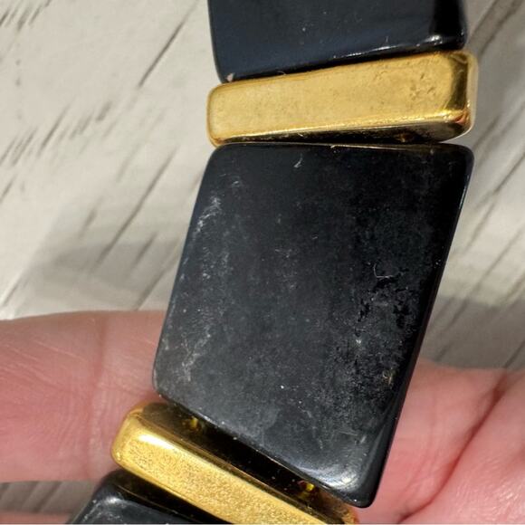 VTG Napier Black and Gold chunky bead Necklace - Picture 6 of 9